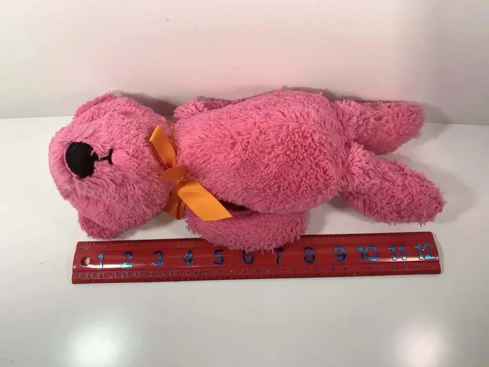 The Children's Place  Teddy Bear Hot Pink Orange Ribbon Easter Sewn Eyes 12